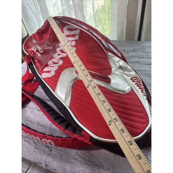 Wilson Pro Tour Thermo Guard Tennis Racquet Bag Red K Factor Backpack 12 Racket - Picture 12 of 12